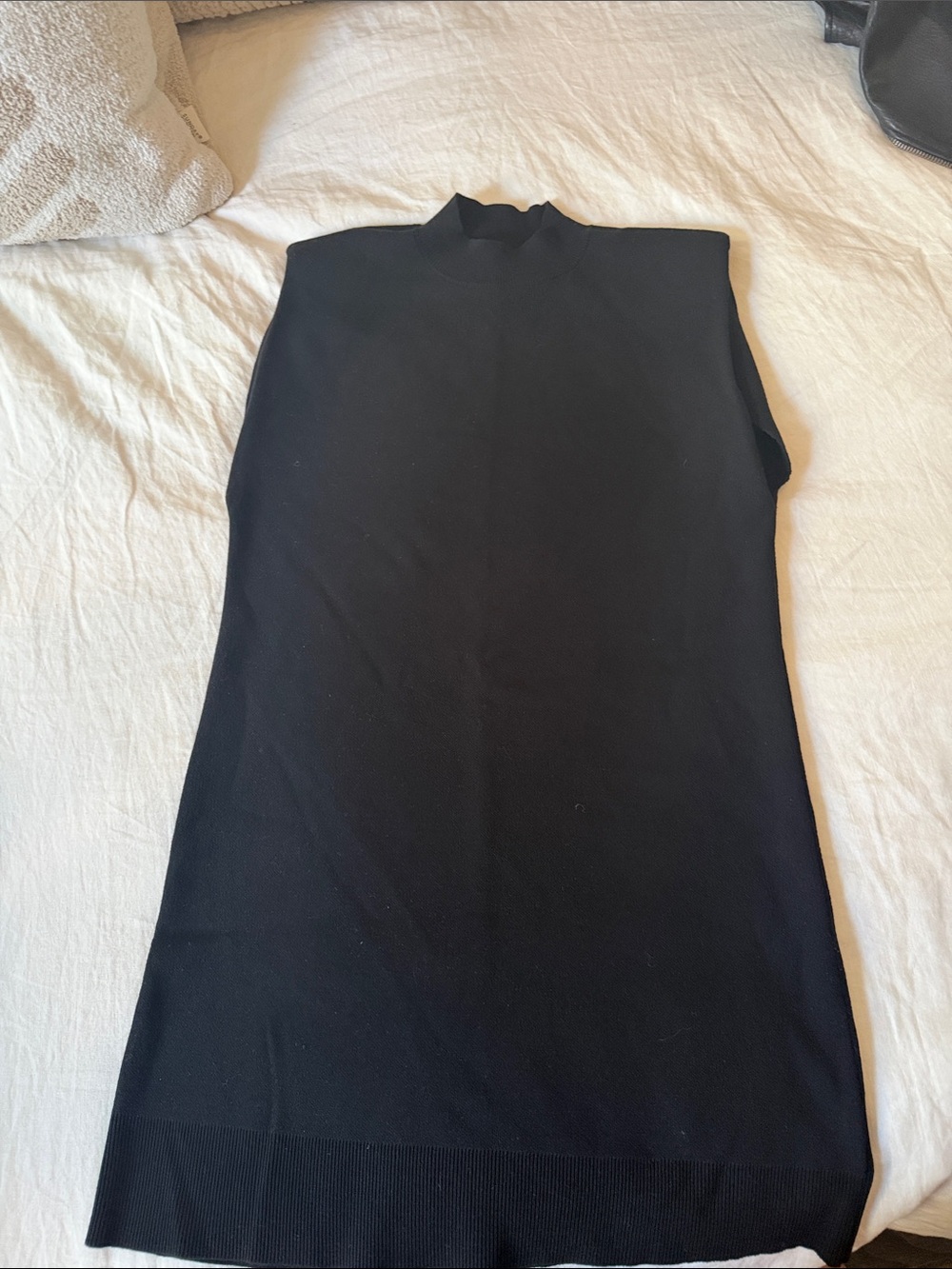 Favorite Daughter Black Sleeveless Mock Neck Top
